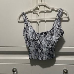 light blue snake skin crop top